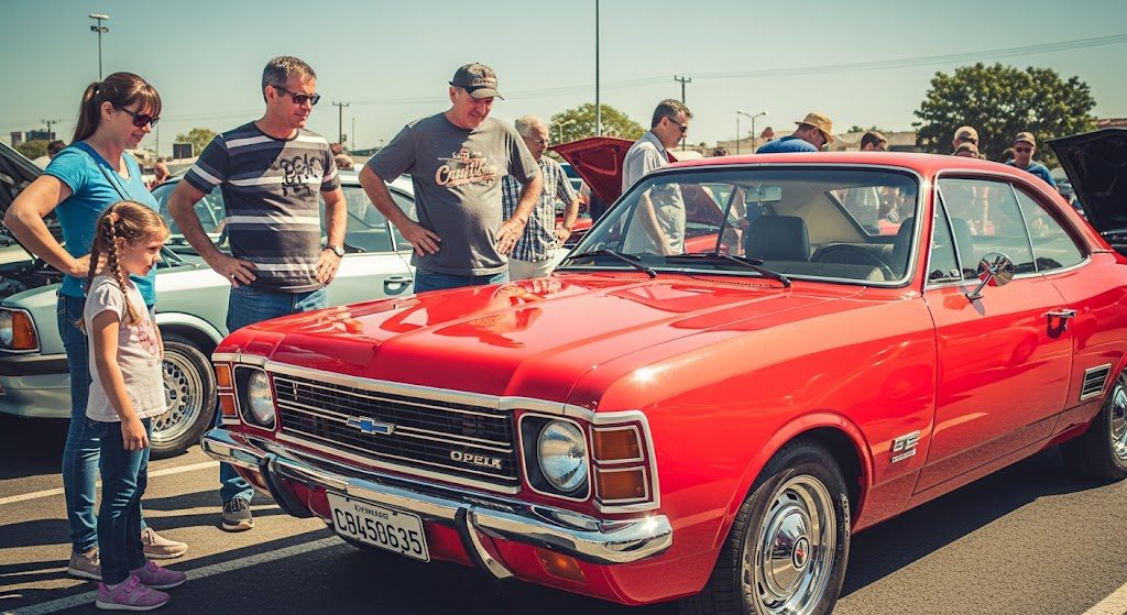 Carro antigo clássico em exposição, simbolizando a paixão e valorização do mercado de colecionadores no Brasil. Foto gerada por IA