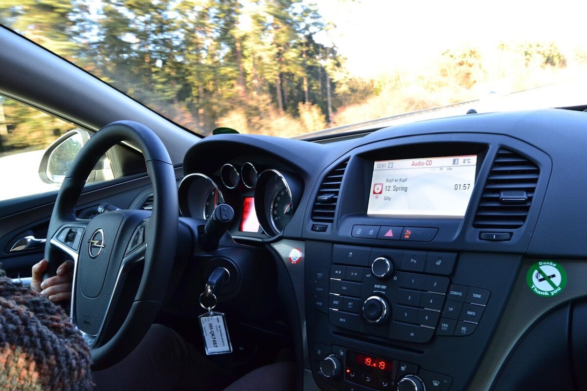 carro, painel, volante